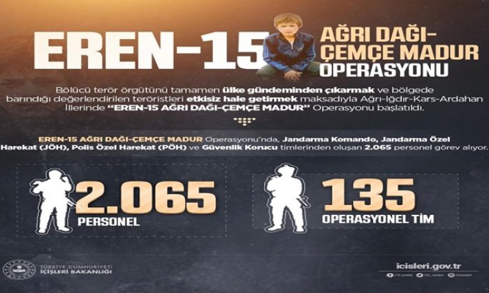 Eren-15 Ağrı Dağı-Çemçe Madur Operasyonu Başlatıldı
