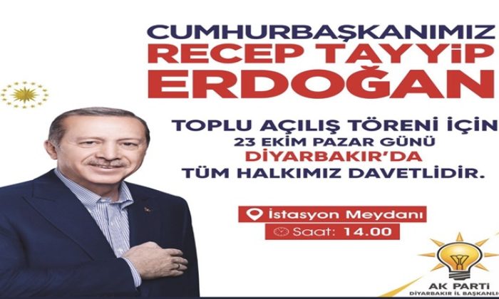 Cumhurbaşkanımız Sayın Recep Tayyip Erdoğan Diyarbakır’ımıza Geliyor!